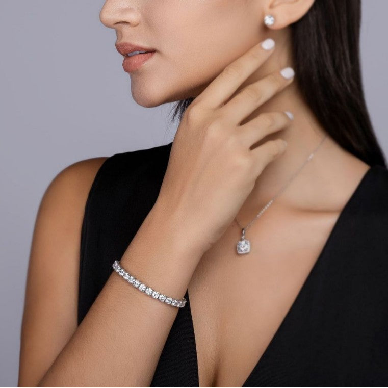 moissanite silver bracelet